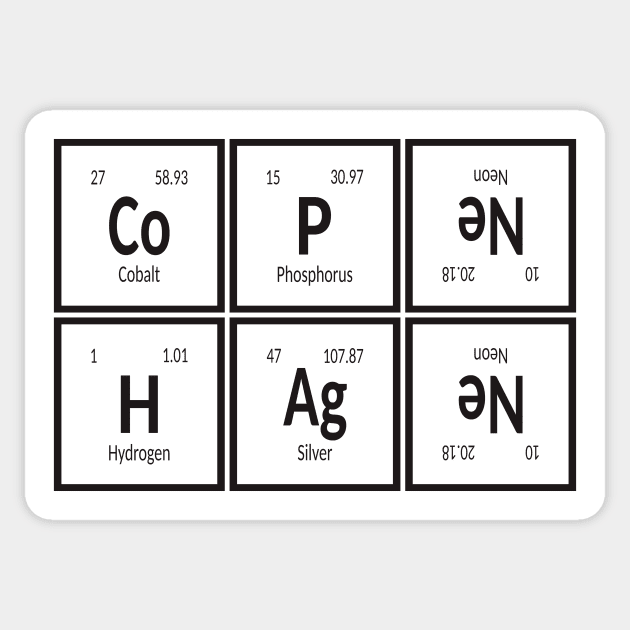 Copenhagen City of Elements Sticker by Maozva-DSGN